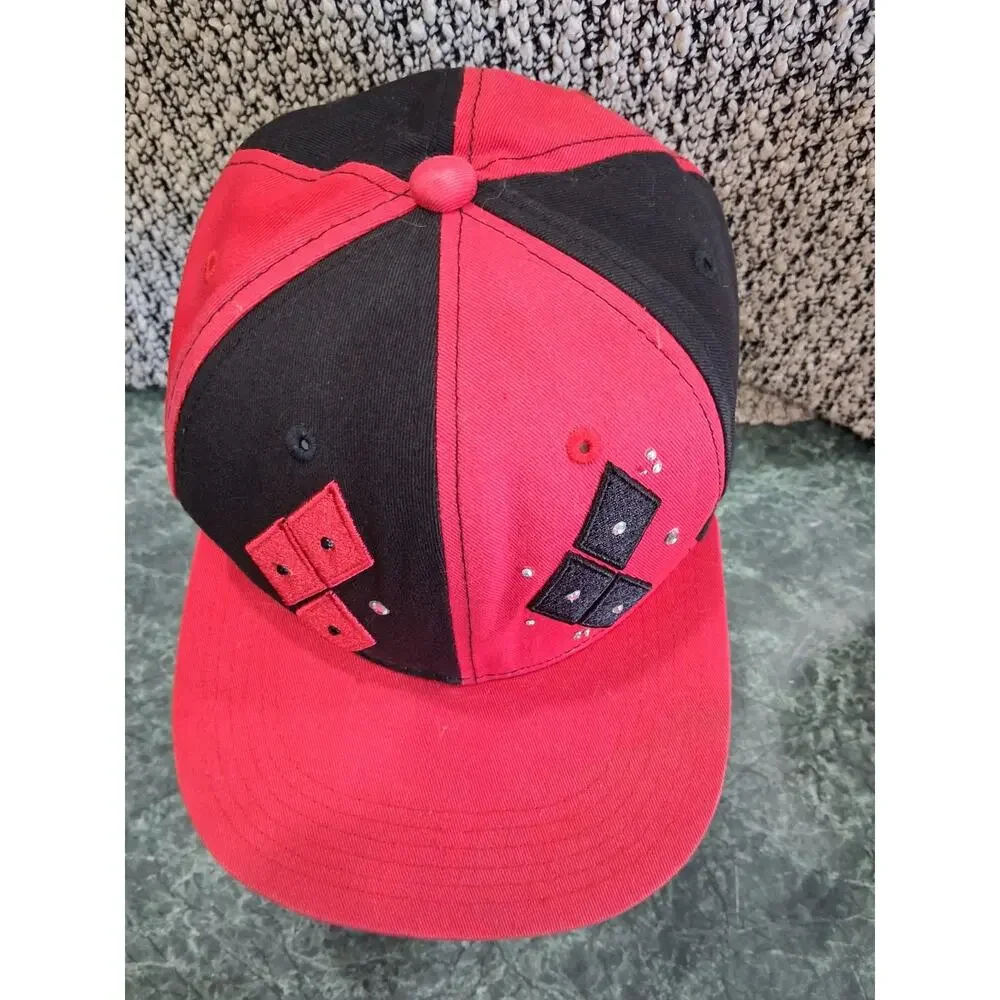 Harley Quinn Rhinestone Half Split Diamond Baseball Cap Snapback Hat DC COMICS